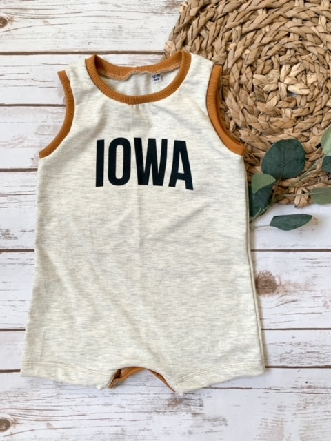 Wholesale Romper - Oatmeal Iowa Tank Romper