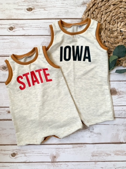 Oatmeal Classic Iowa Tank Romper