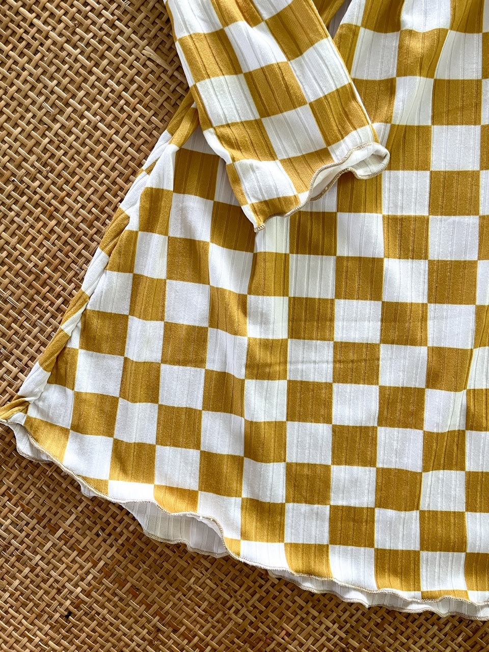 Mustard check dress best sale