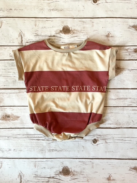 State Rugby Stripe Oversized Romper